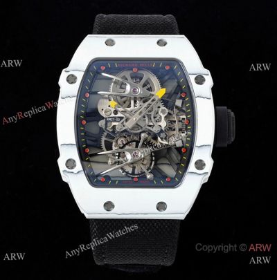 Swiss Richard Mille RM27-02 Tourbillon Rafael Nadal Watch White Quartz TPT Fabric strap